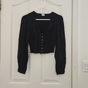 Aritzia - Wilfred - Black Long Sleeve Blouse